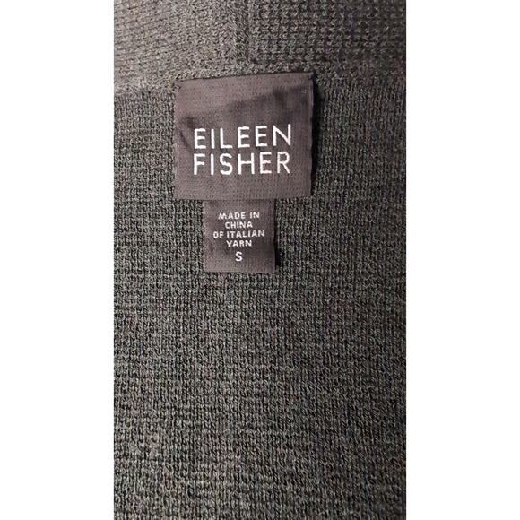 Eileen Fischer hunter green Italian wool sweater open front cardigan - Picture 7 of 10